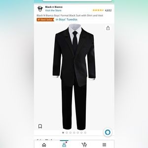 Black N Bianco toddler tux. Worn once